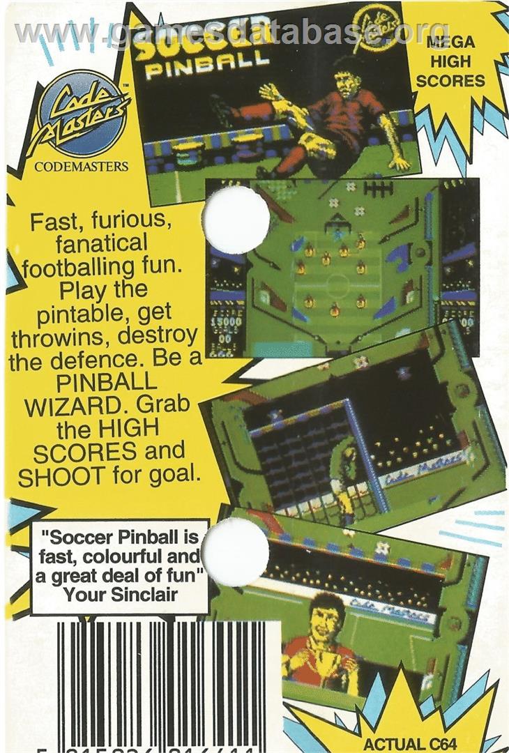 Soccer Pinball - Commodore 64 - Artwork - Box Back