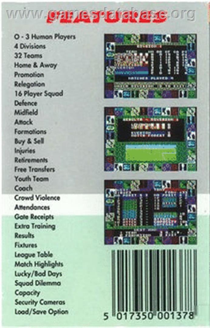 Soccer Rivals - Commodore 64 - Artwork - Box Back