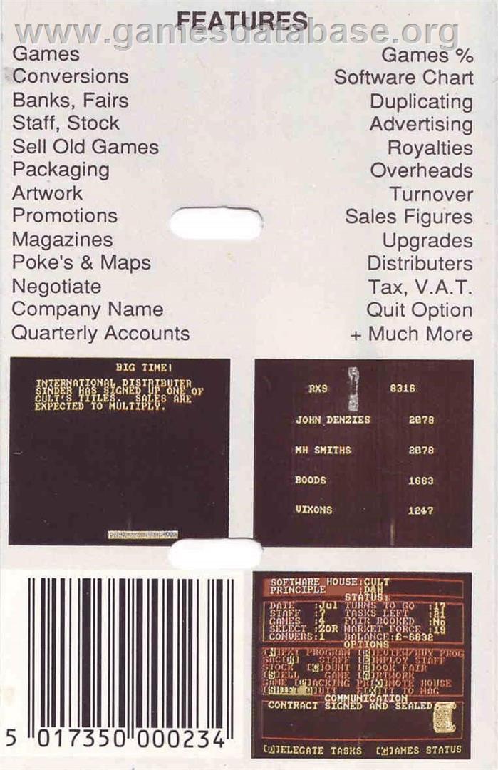 Software House - Commodore 64 - Artwork - Box Back