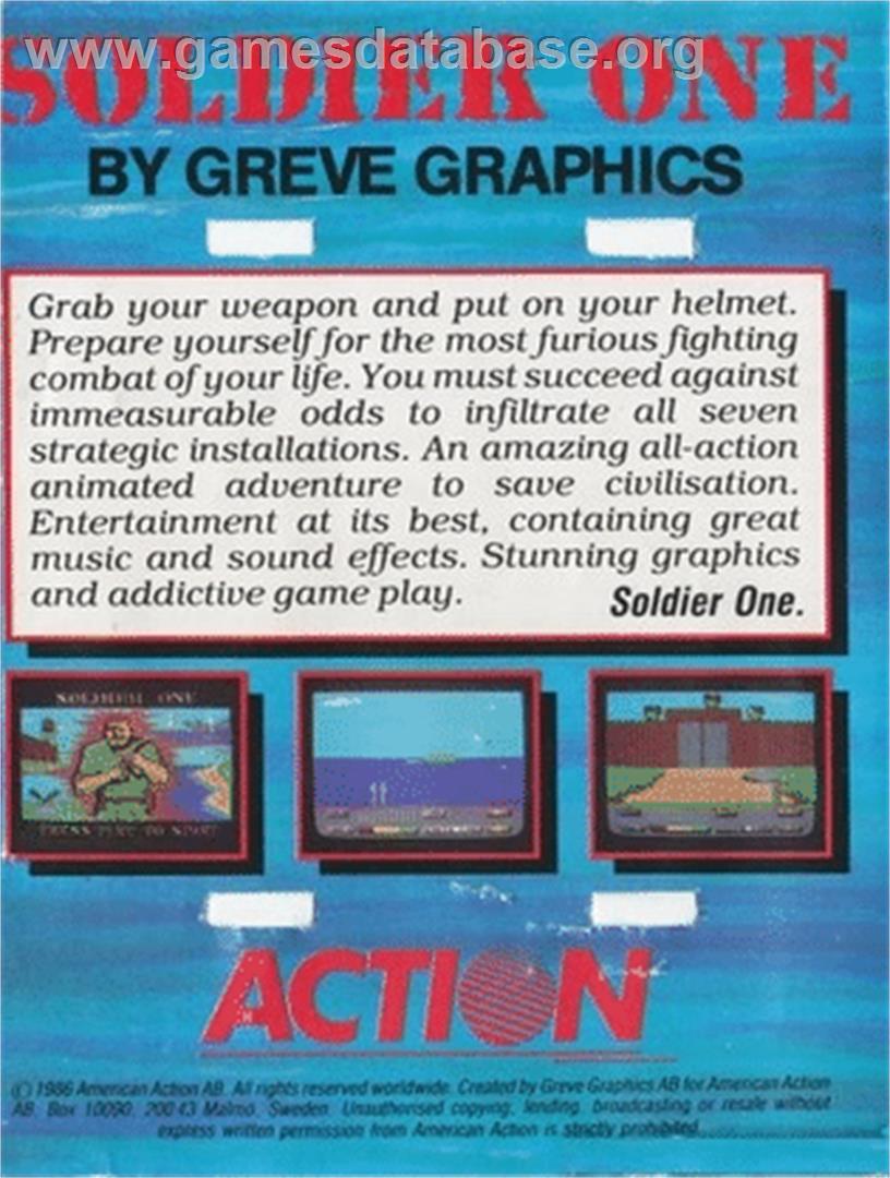 Soldier One - Commodore 64 - Artwork - Box Back