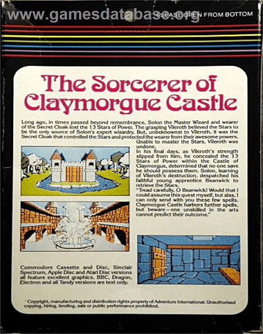 Sorcerer of Claymorgue Castle - Commodore 64 - Artwork - Box Back