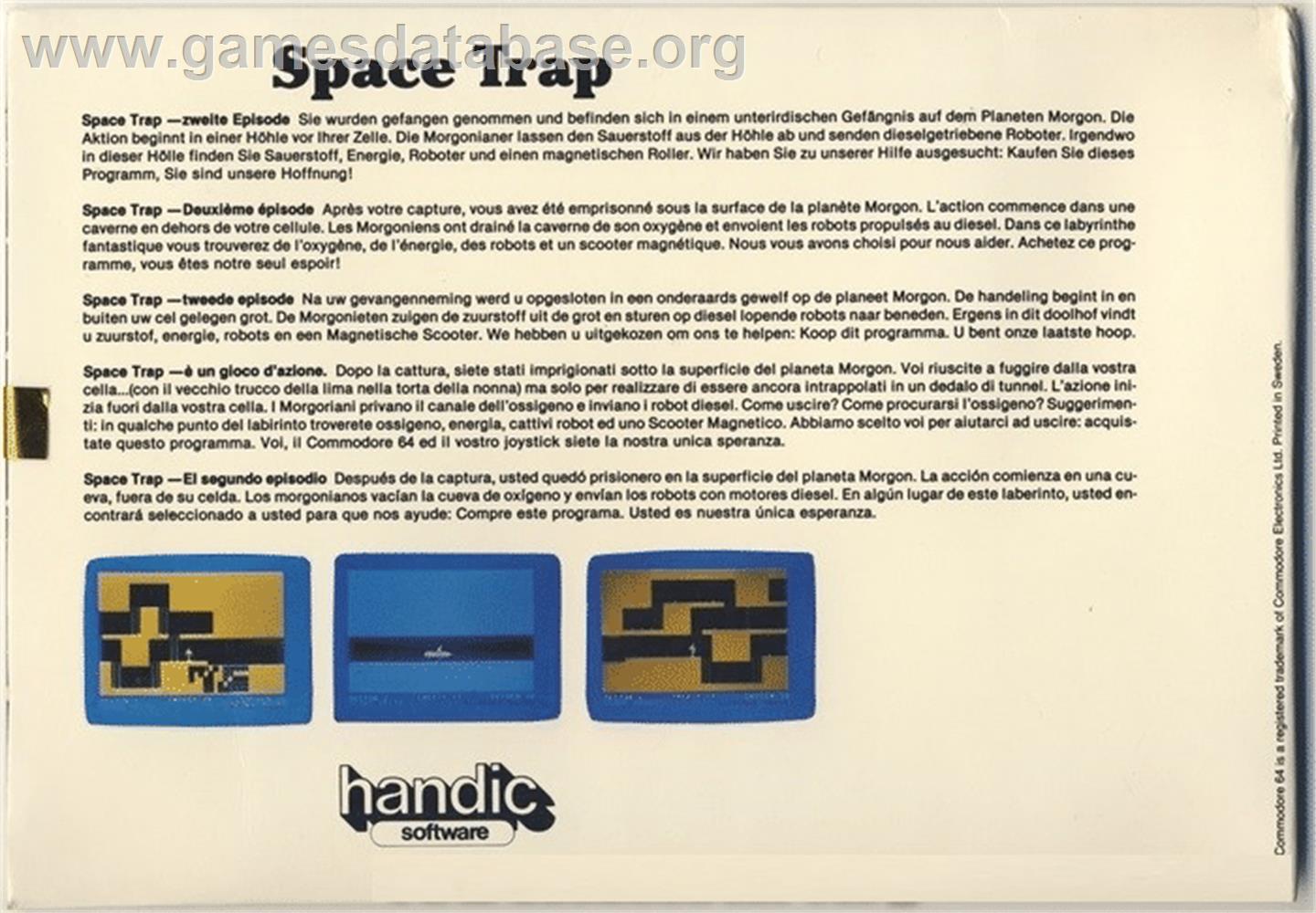 Space Trap - Commodore 64 - Artwork - Box Back