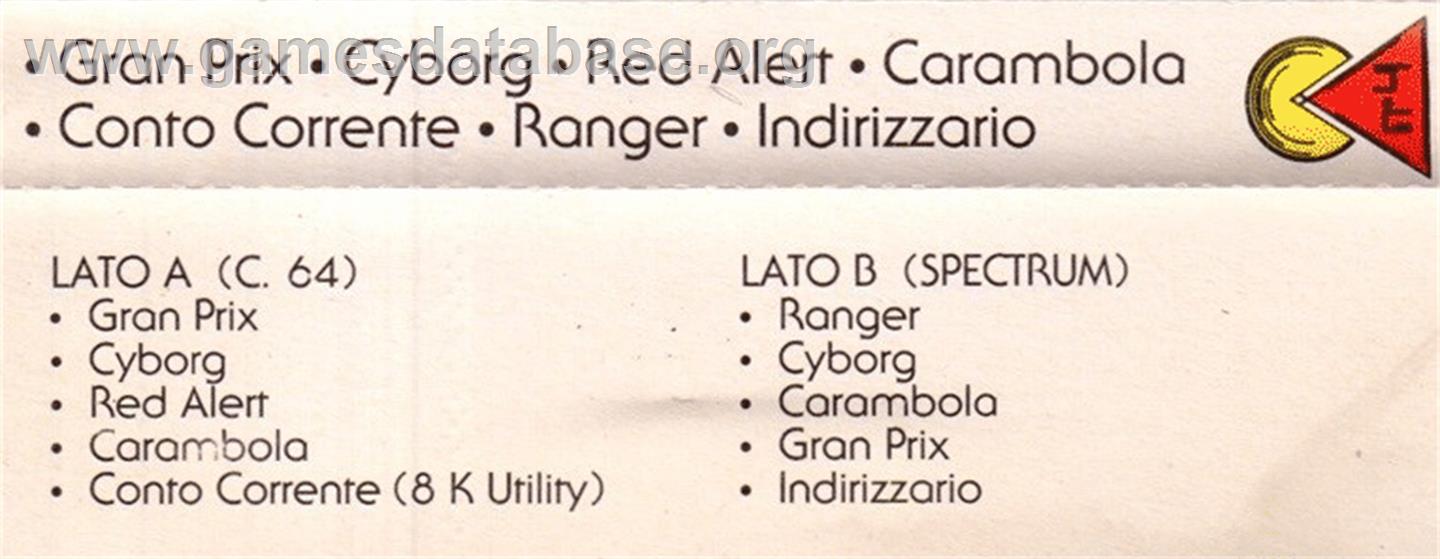 Speed Racer (Electron - 1991) - Commodore 64 - Artwork - Box Back