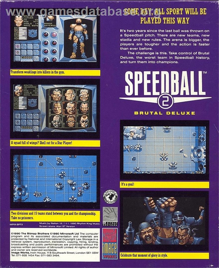 Speedball 2: Brutal Deluxe - Commodore 64 - Artwork - Box Back