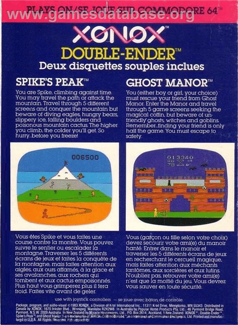 Spike's Peak - Commodore 64 - Artwork - Box Back
