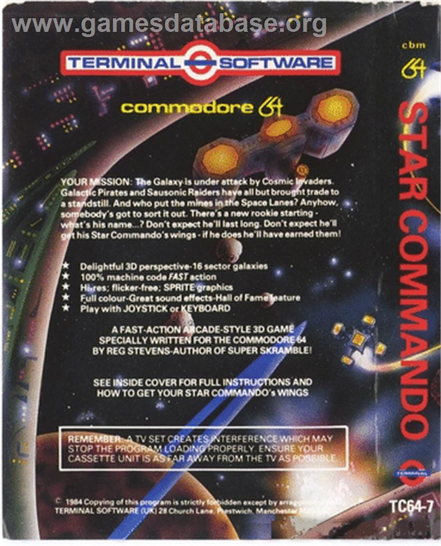 Star Commando - Commodore 64 - Artwork - Box Back