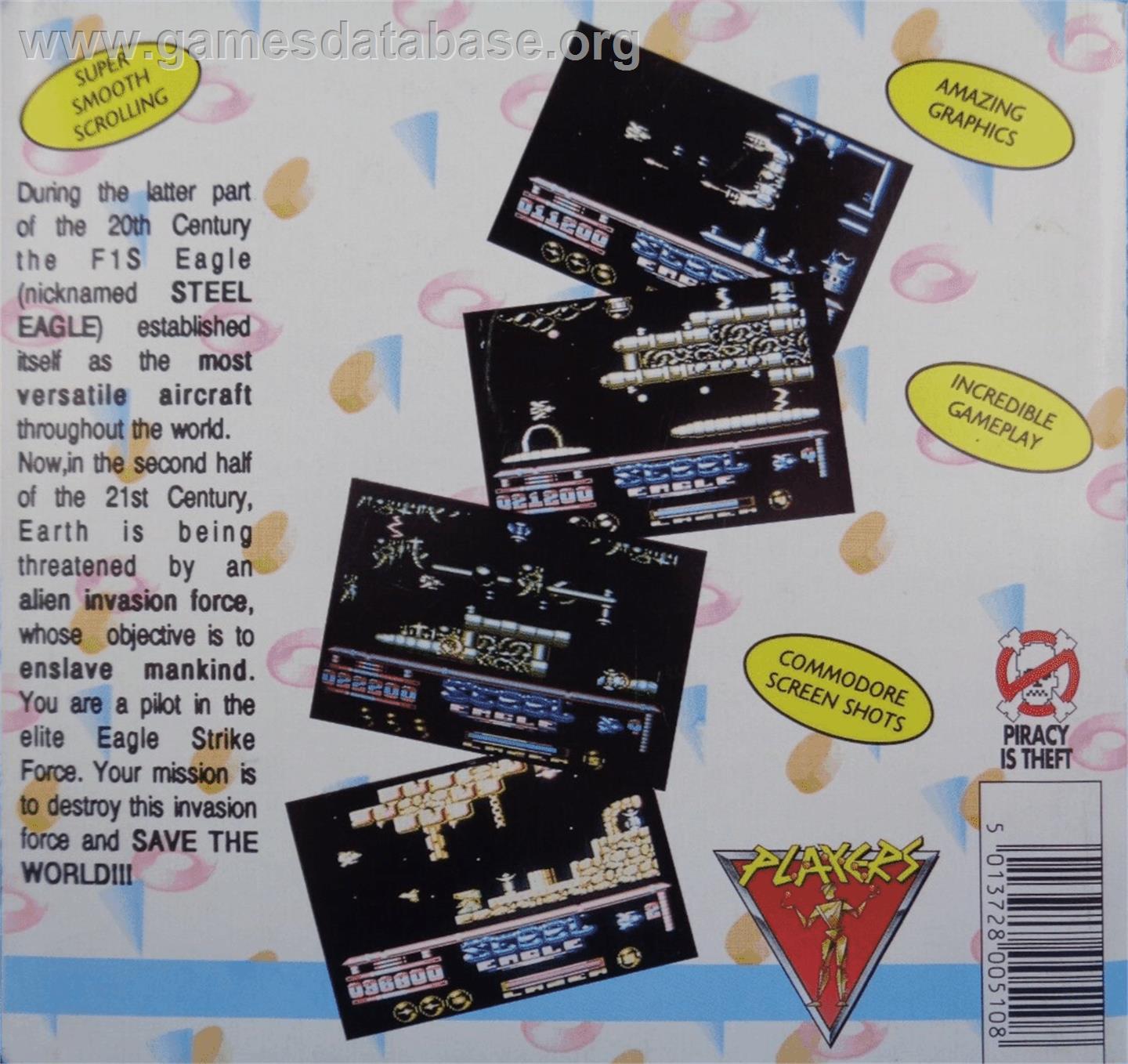Steel Eagle - Commodore 64 - Artwork - Box Back