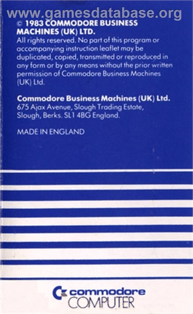 Stellar Wars - Commodore 64 - Artwork - Box Back