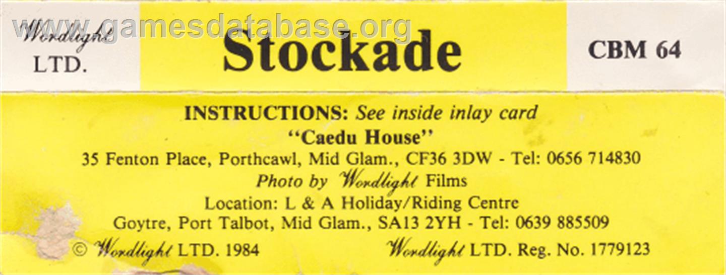 Stockade - Commodore 64 - Artwork - Box Back