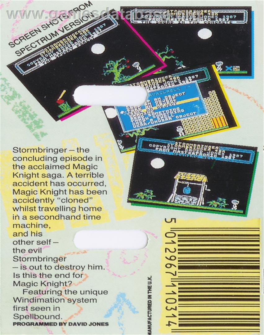 Stormbringer - Commodore 64 - Artwork - Box Back