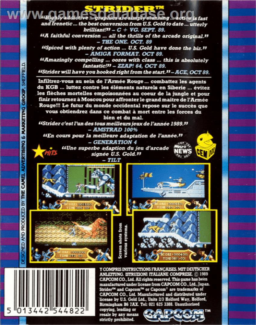 Strider 2 - Commodore 64 - Artwork - Box Back