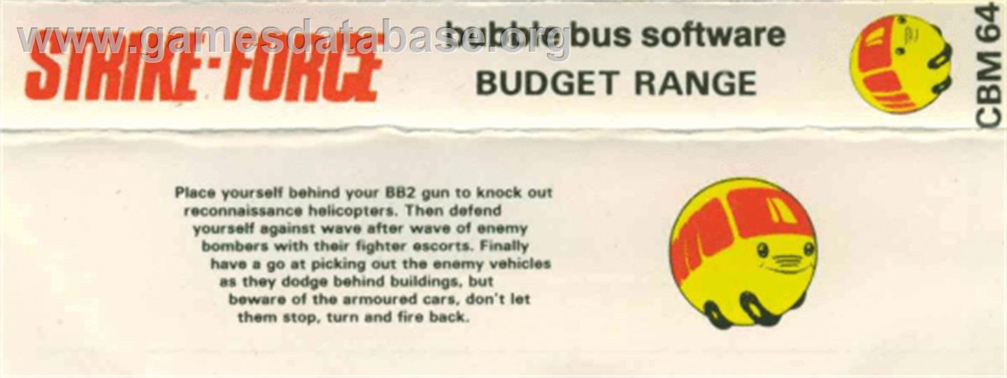 Strike Force - Commodore 64 - Artwork - Box Back