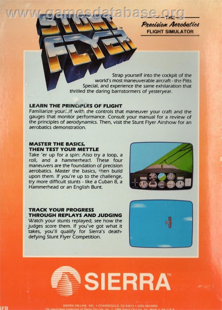 Stunt Flyer - Commodore 64 - Artwork - Box Back
