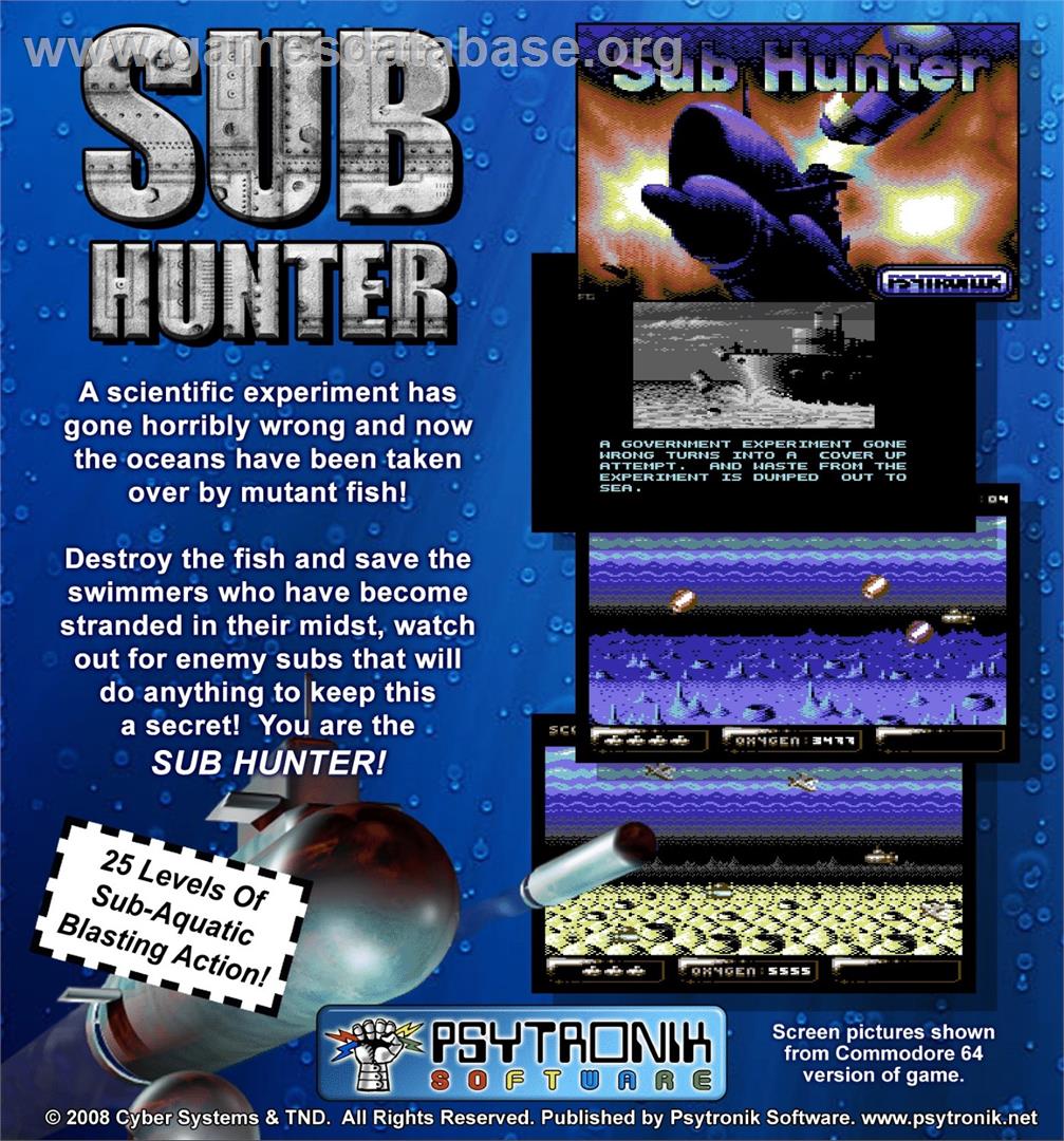 Sub Hunter (Alpha Software) - Commodore 64 - Artwork - Box Back