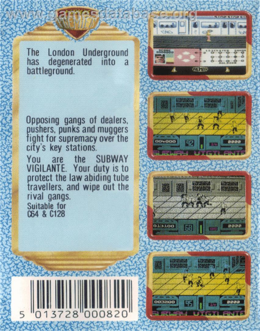 Subway Vigilante - Commodore 64 - Artwork - Box Back
