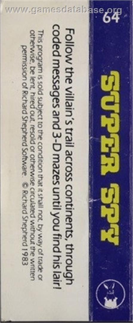 Super Spy - Commodore 64 - Artwork - Box Back