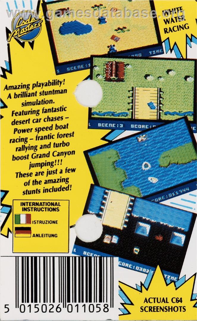 Super Stunt Man - Commodore 64 - Artwork - Box Back