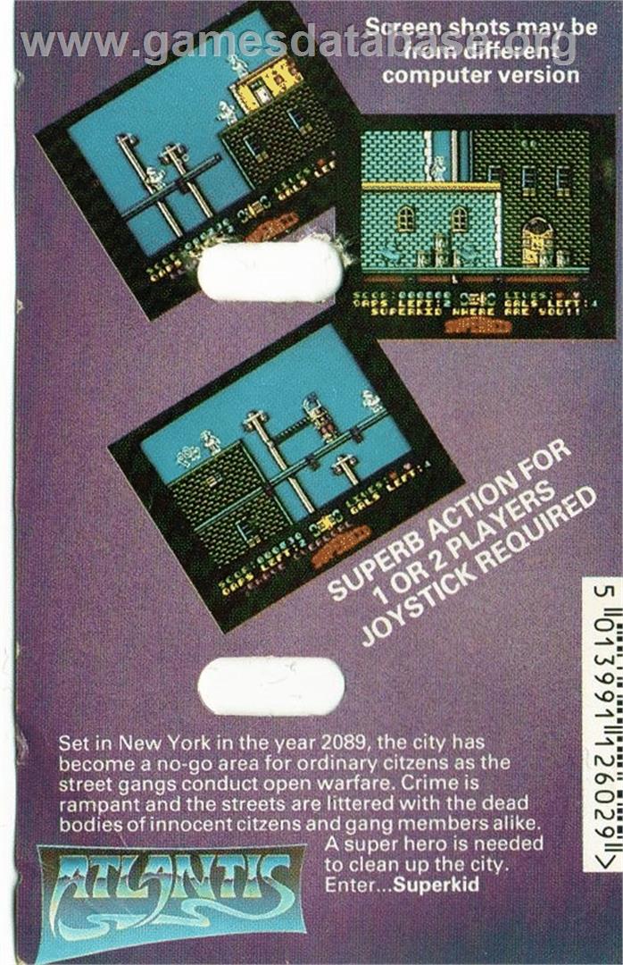 Superkid - Commodore 64 - Artwork - Box Back