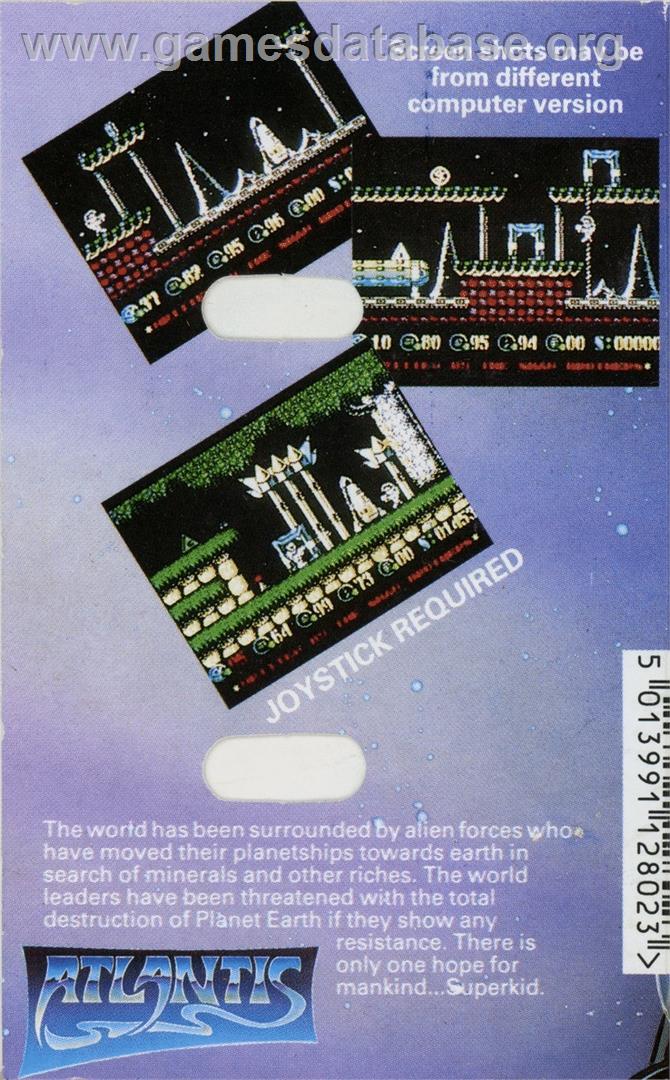 Superkid In Space - Commodore 64 - Artwork - Box Back