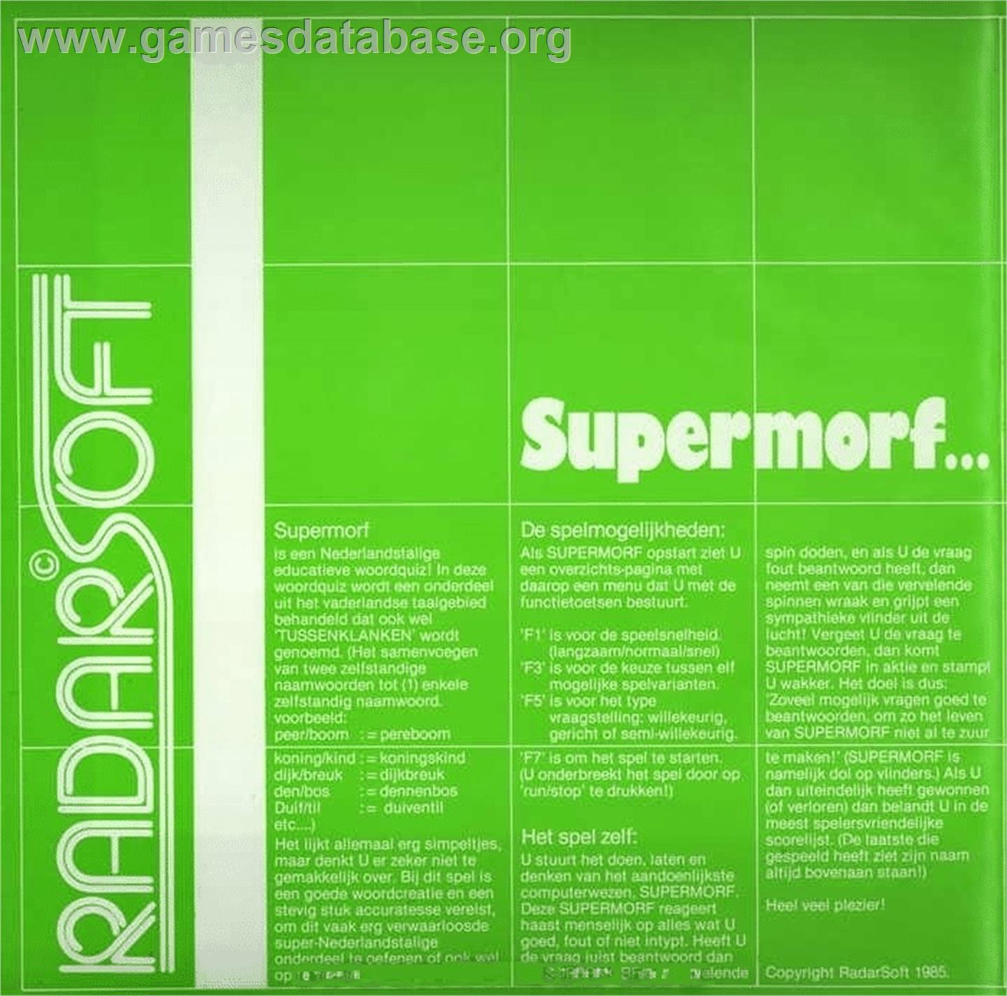 Supermorf - Commodore 64 - Artwork - Box Back