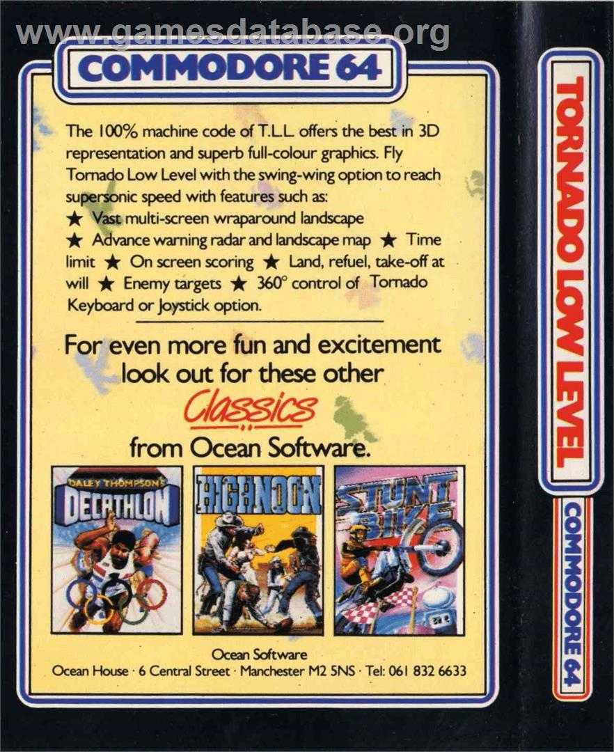 TLL: Tornado Low Level - Commodore 64 - Artwork - Box Back