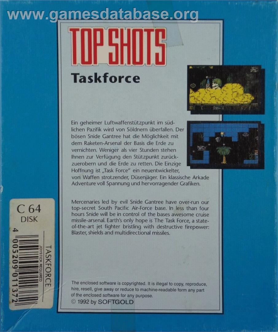 Task Force - Commodore 64 - Artwork - Box Back