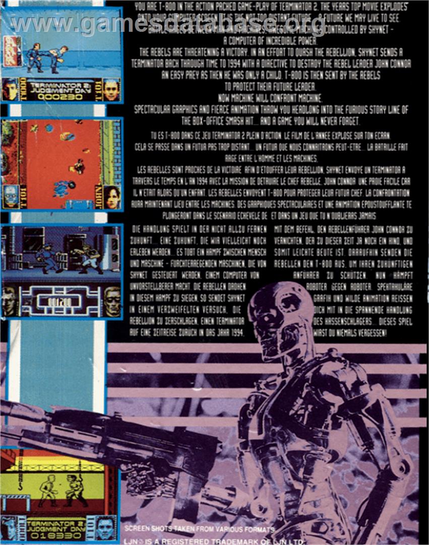 Terminator 2: Judgment Day - Commodore 64 - Artwork - Box Back