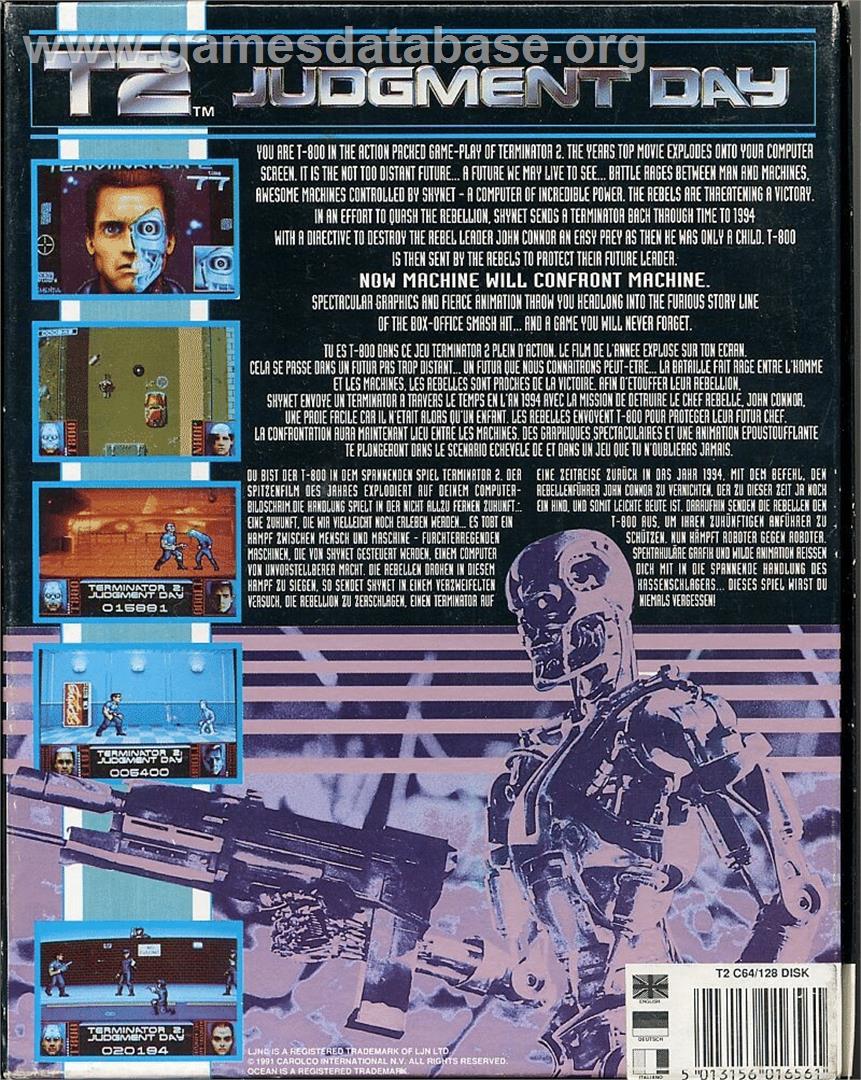 Terminator 2 - Judgment Day - Commodore 64 - Artwork - Box Back