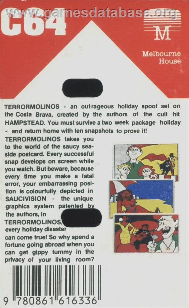 Terrormolinos - Commodore 64 - Artwork - Box Back
