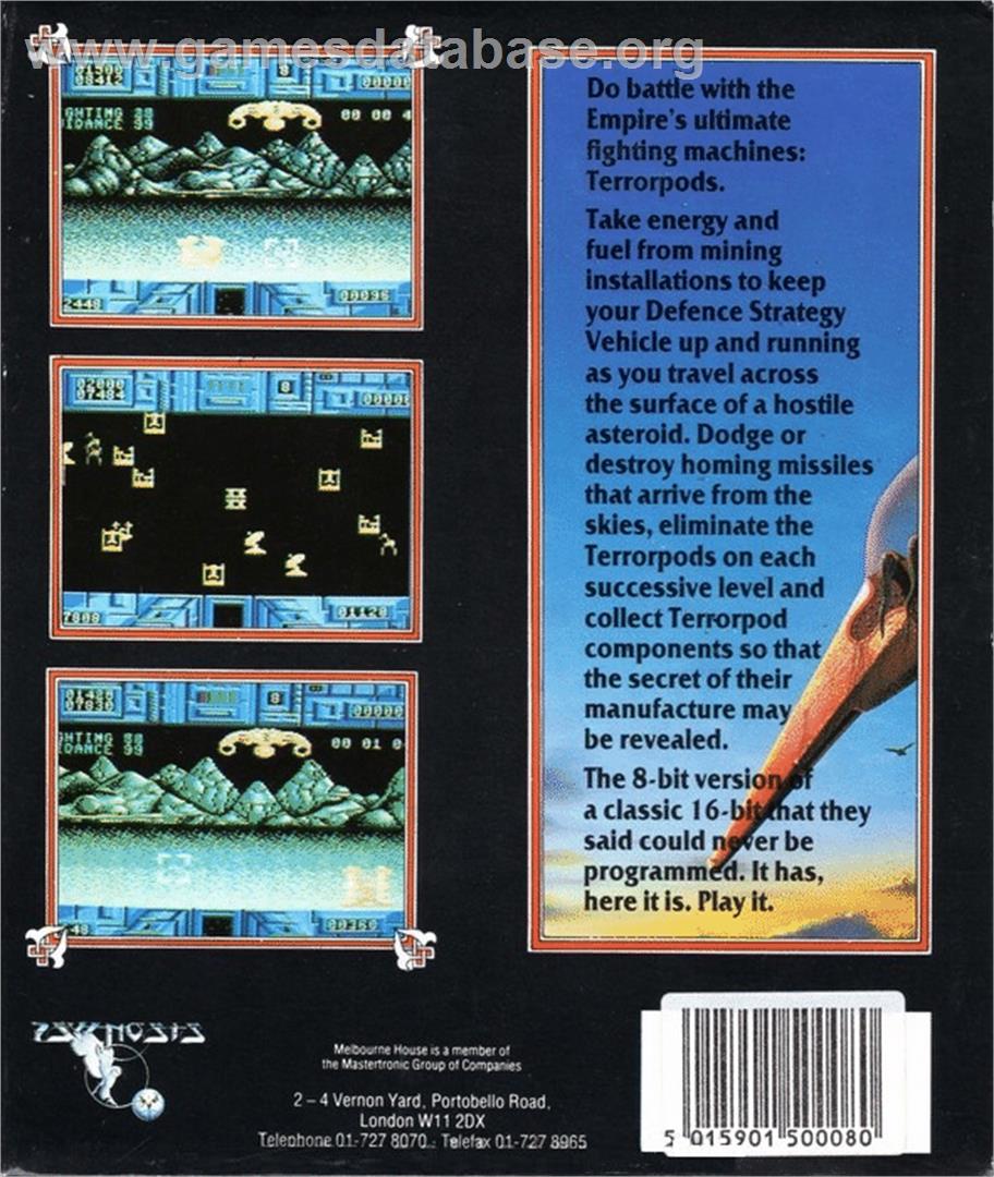 Terrorpods - Commodore 64 - Artwork - Box Back