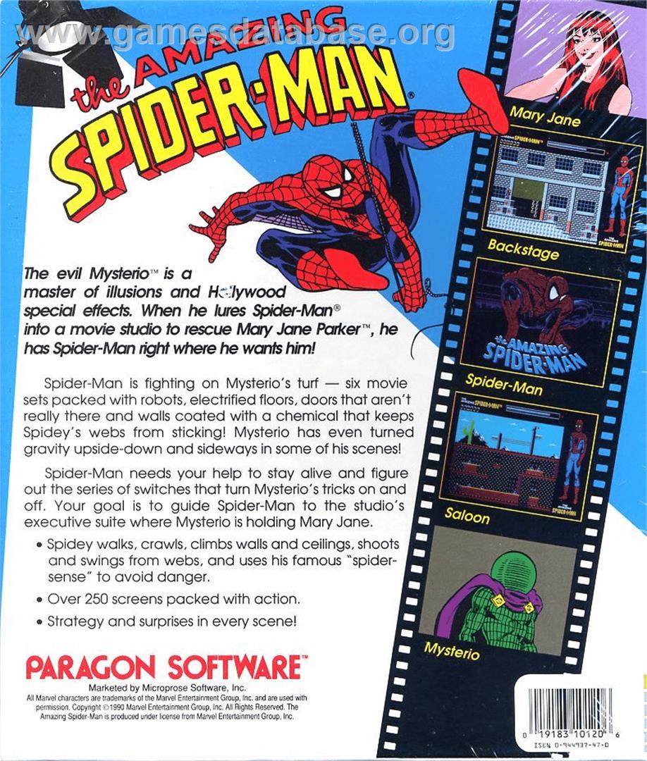 The Amazing Spider-Man - Commodore 64 - Artwork - Box Back