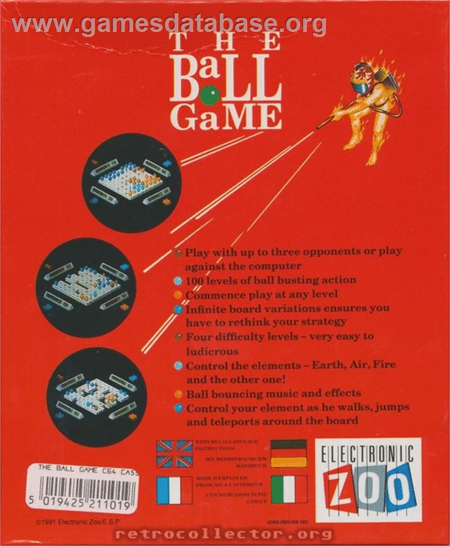 The Ball Game - Commodore 64 - Artwork - Box Back