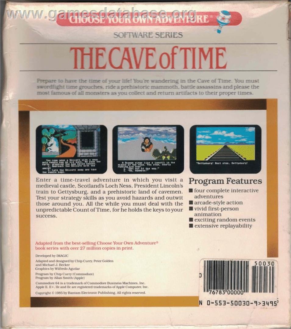The Cave of Time - Commodore 64 - Artwork - Box Back