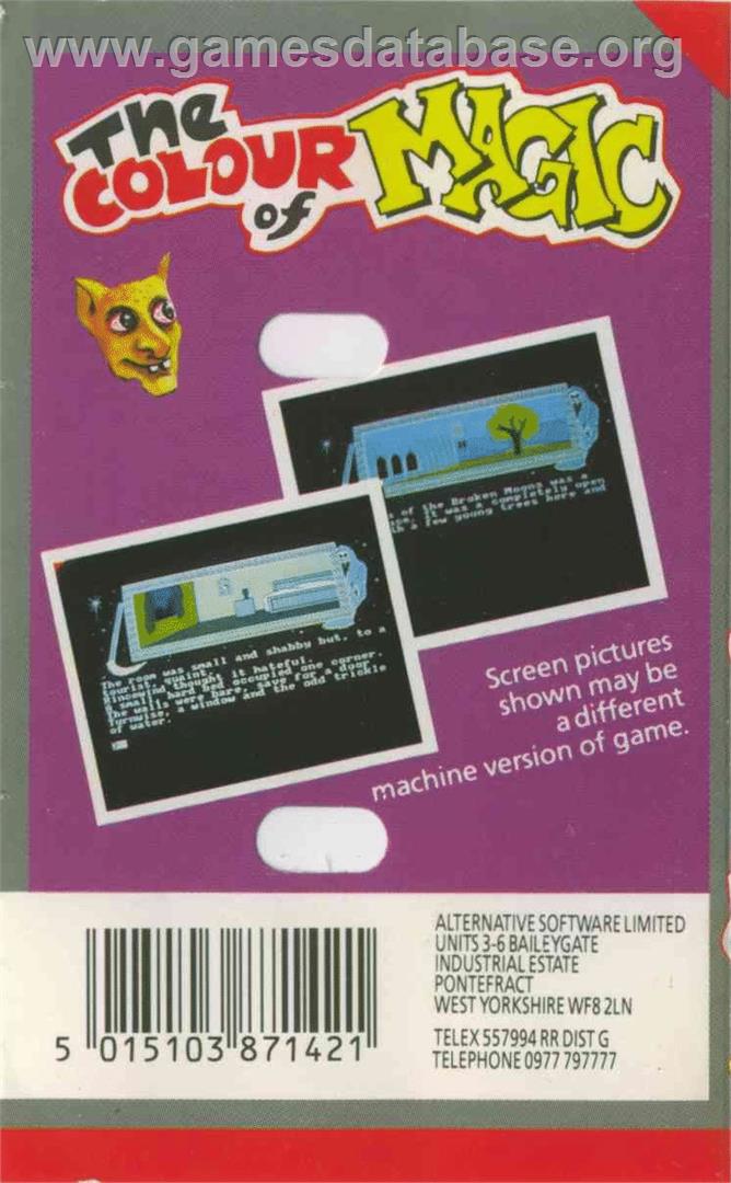 The Colour of Magic - Commodore 64 - Artwork - Box Back