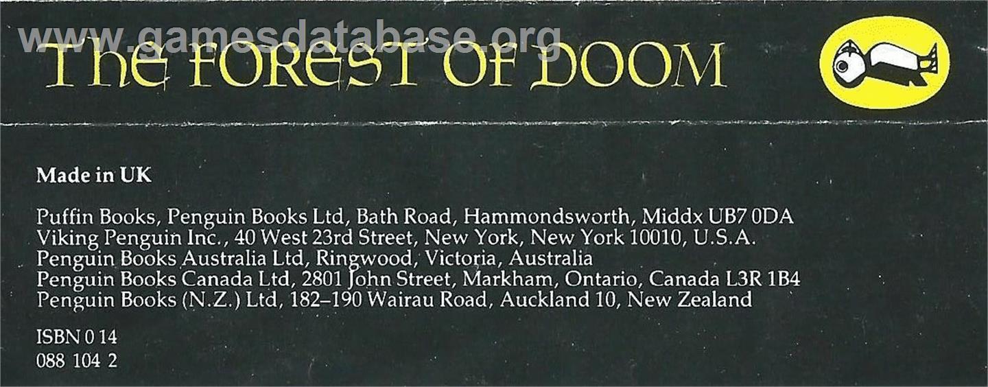 The Forest of Doom - Commodore 64 - Artwork - Box Back
