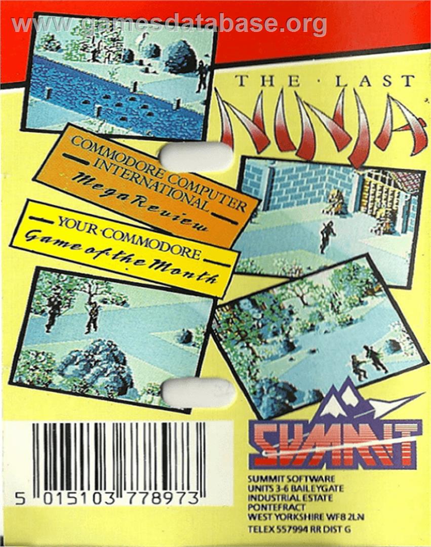 The Last Ninja - Commodore 64 - Artwork - Box Back