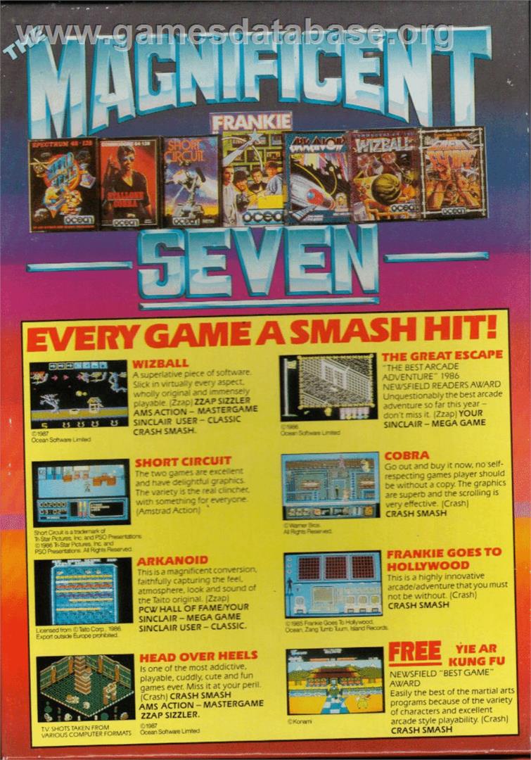 The Magnificent Seven - Commodore 64 - Artwork - Box Back