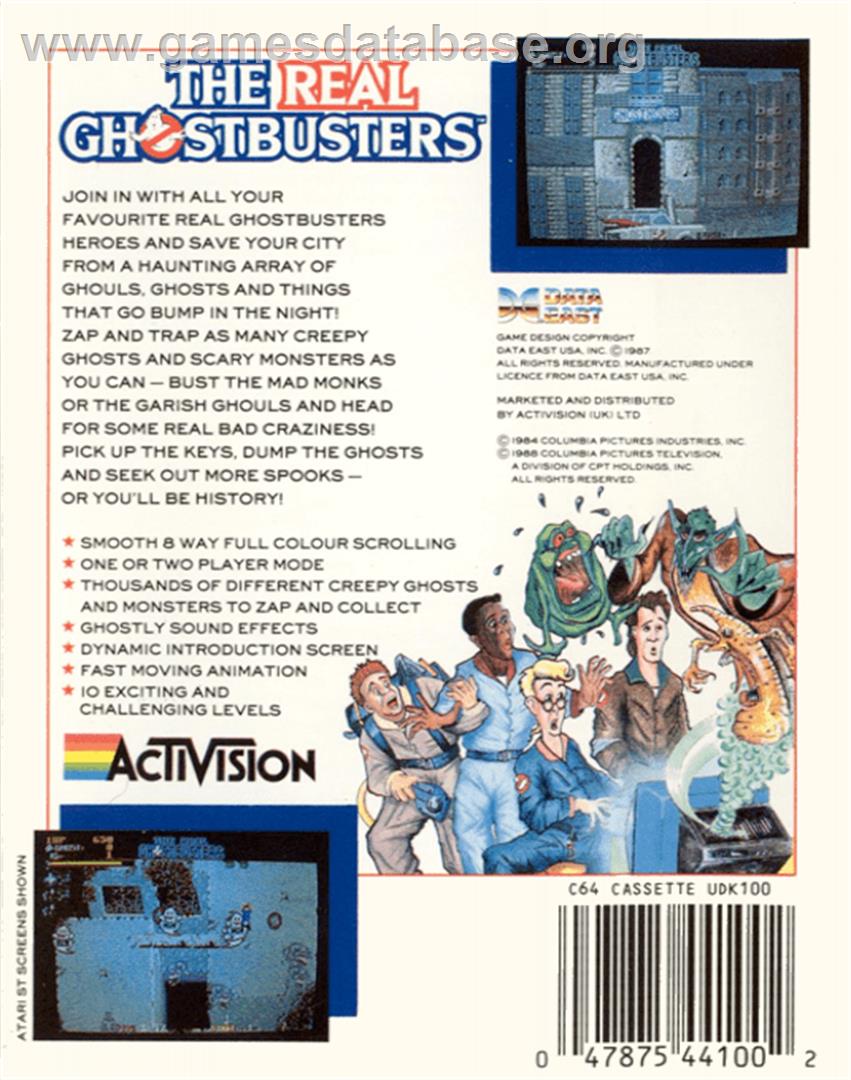 The Real Ghostbusters - Commodore 64 - Artwork - Box Back