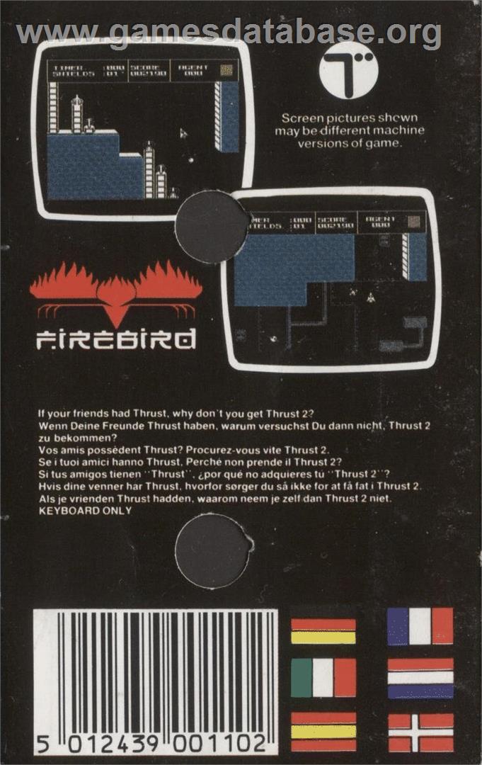 Thrust 2 - Commodore 64 - Artwork - Box Back