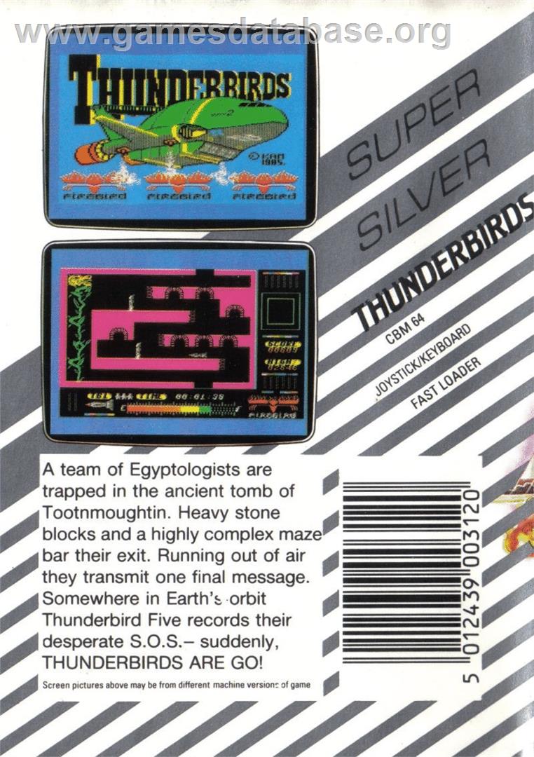 Thunderbirds (Firebird) - Commodore 64 - Artwork - Box Back