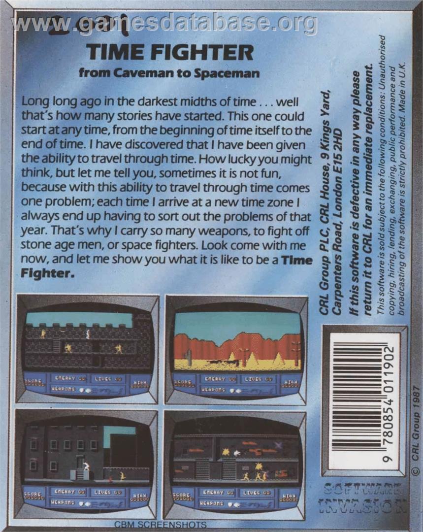 Time Fighter - Commodore 64 - Artwork - Box Back