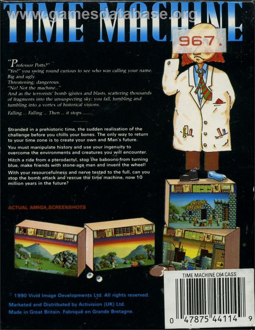 Time Machine - Commodore 64 - Artwork - Box Back