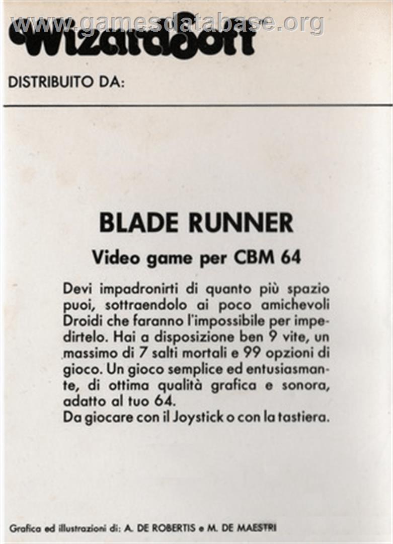 Time Runner (Funsoft) - Commodore 64 - Artwork - Box Back