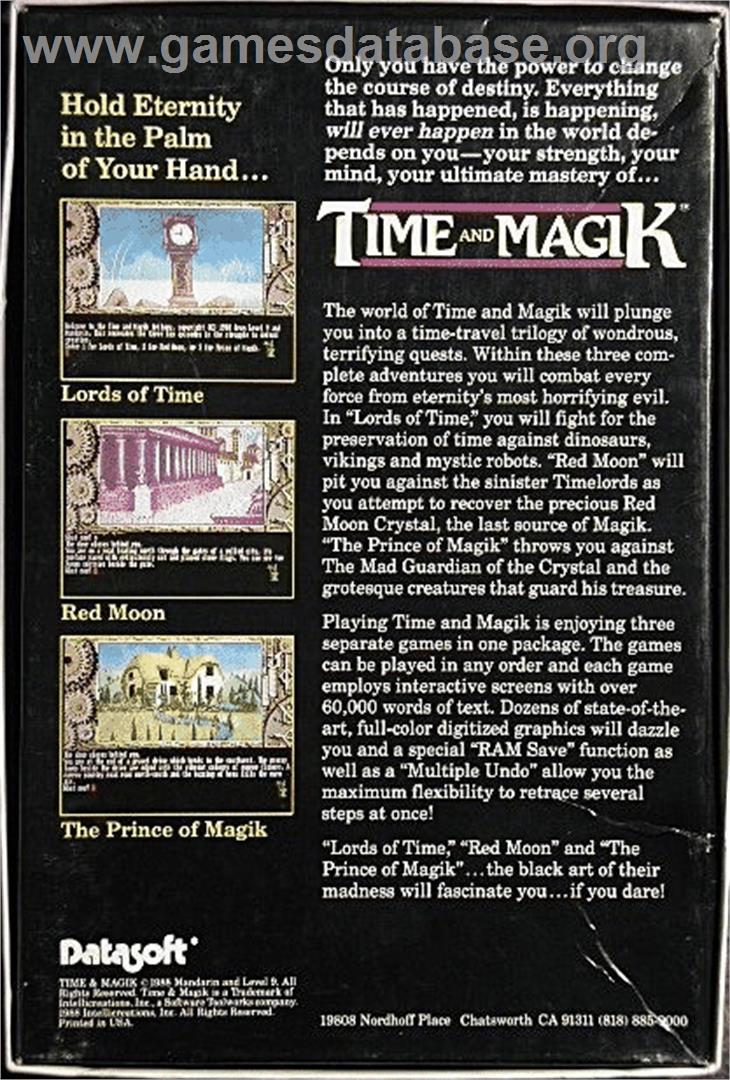 Time and Magik: The Trilogy - Commodore 64 - Artwork - Box Back