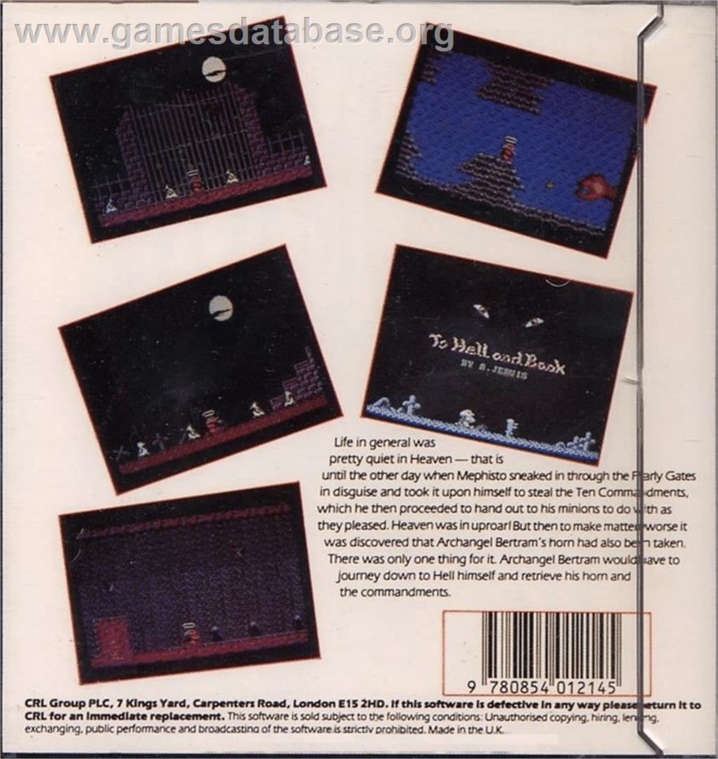 To Hell And Back - Commodore 64 - Artwork - Box Back