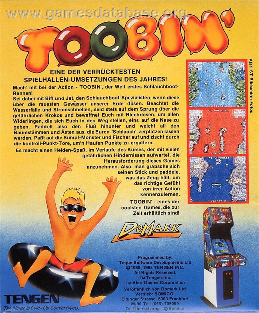 Toobin' - Commodore 64 - Artwork - Box Back