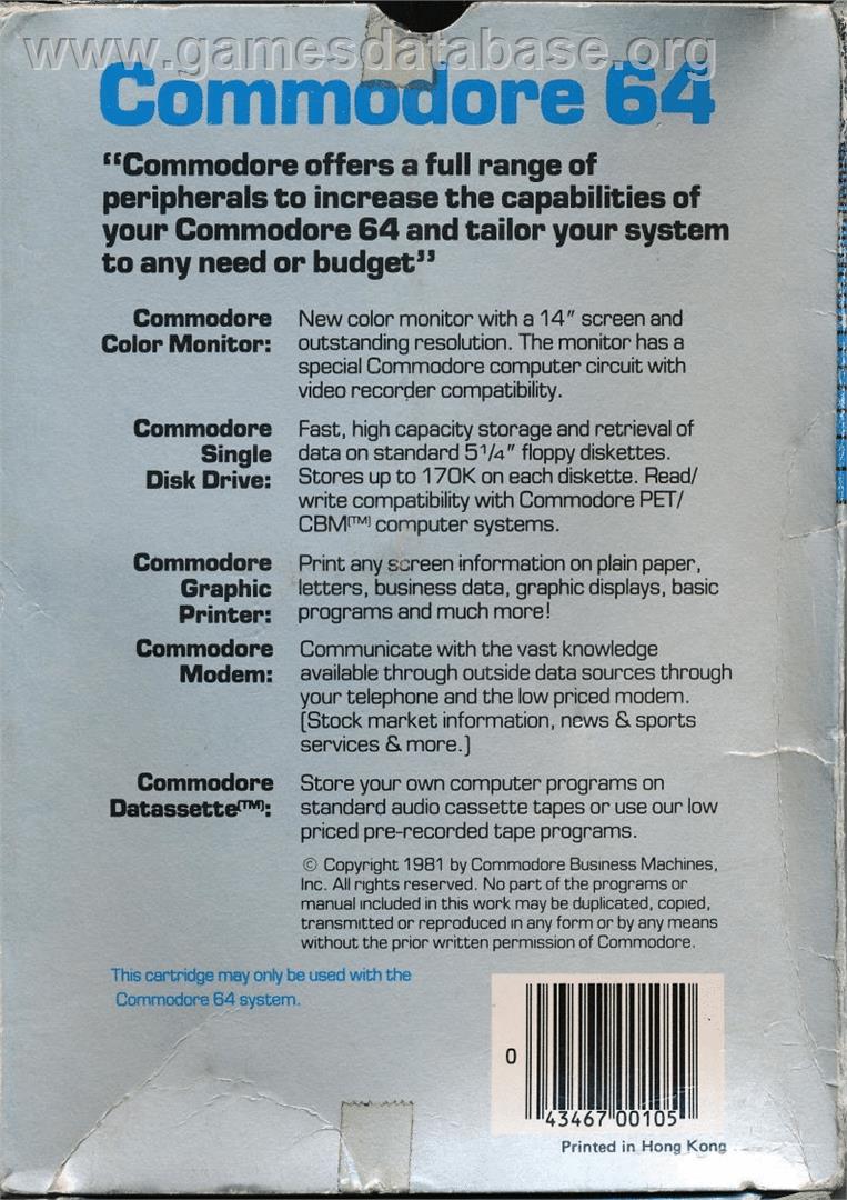 Tooth Invaders - Commodore 64 - Artwork - Box Back