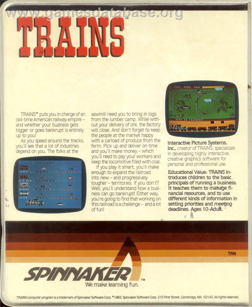 Trains - Commodore 64 - Artwork - Box Back
