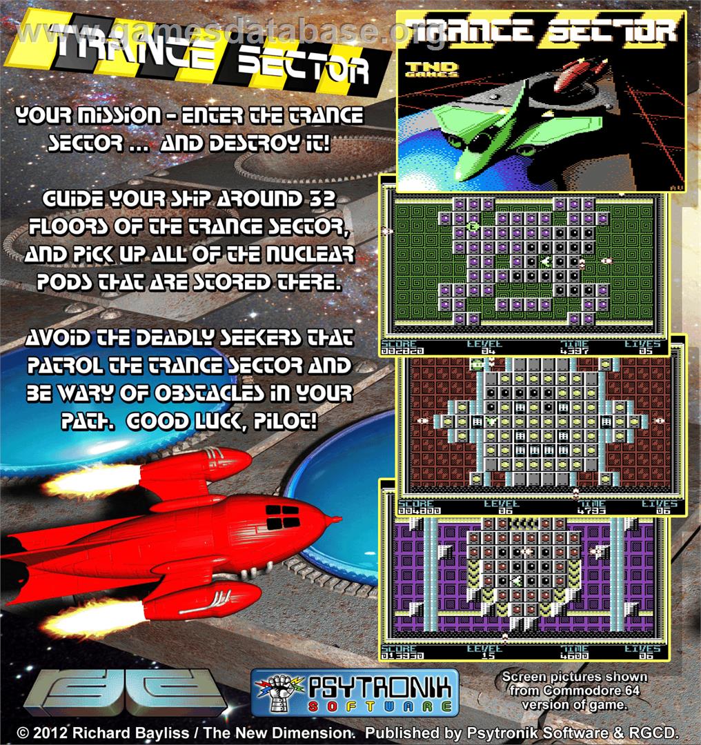 Trance Sector - Commodore 64 - Artwork - Box Back