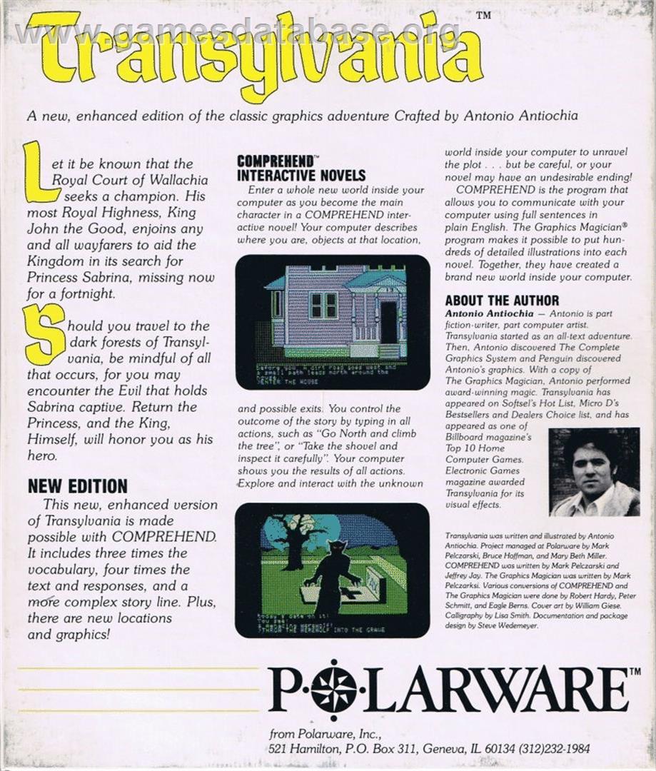 Transylvania - Commodore 64 - Artwork - Box Back